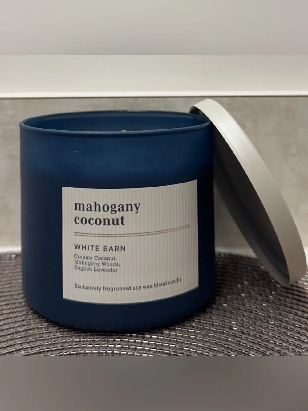 NEW BBW White Barn Mahogany Coconut 3-Wick Candle bath and body works - Picture 2 of 3